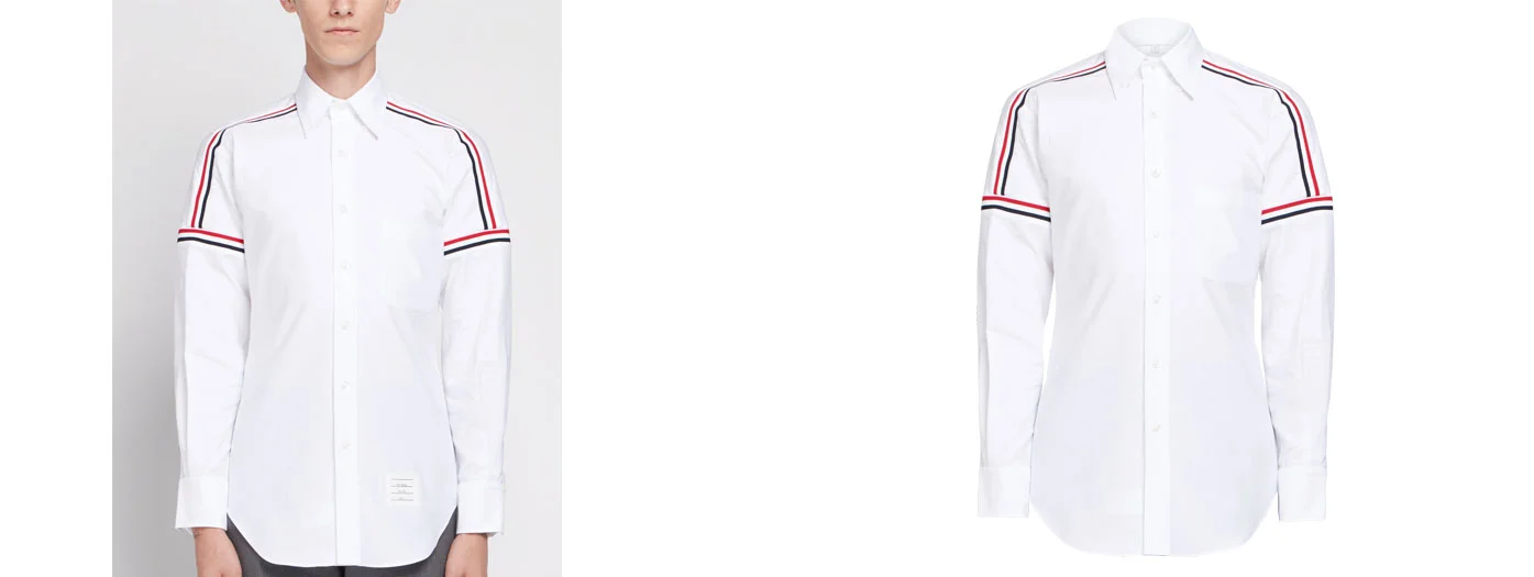 Edited dress showing smooth and seamless neck joint after photo retouching