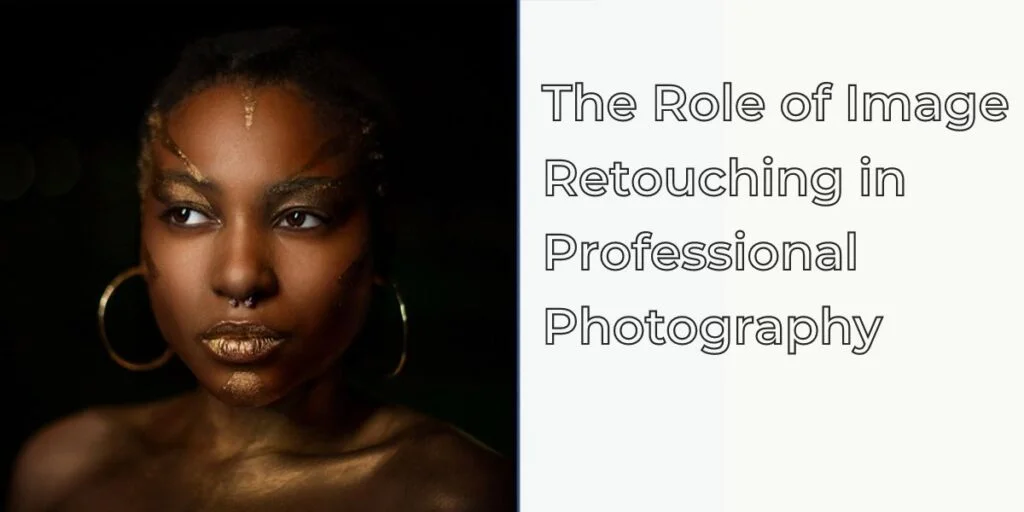 Before and after image retouching showing enhanced portrait photo
